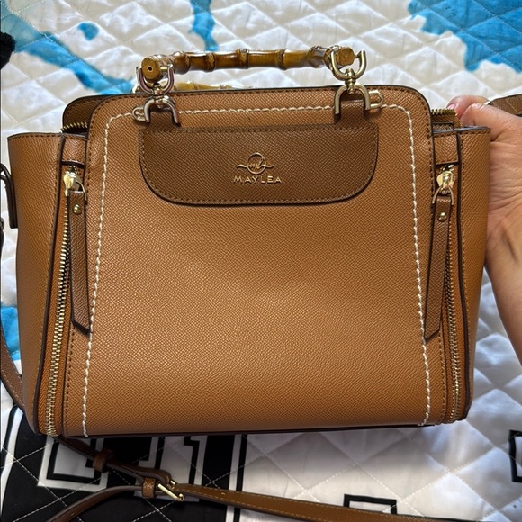Maylea Tan Leather Handbag - Picture 1 of 5